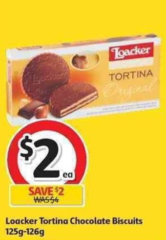 Coles Loacker Tortina Chocolate Biscuits 125g-126g offer