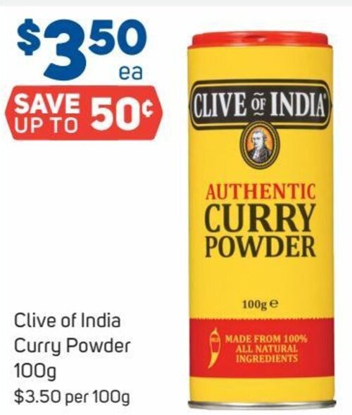 Clive of India Curry Powder 100g offer at Foodland