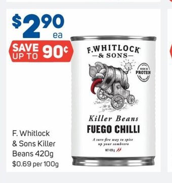 Foodland F.Whitlock & Sons Killer Beans 420g offer