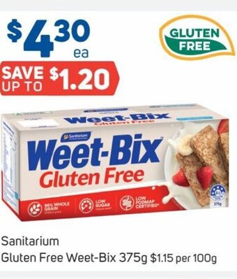 Foodland Sanitarium Gluten Free Weet-Bix 375g offer