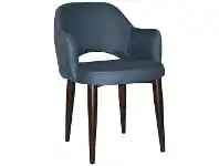 LivingStyles Albury Commercial Grade Gravity Fabric Dining Armchair, Metal Leg, Denim / Walnut offer