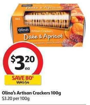 Coles Olina's Artisan Crackers 100g offer