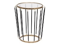 LivingStyles Lloyd Glass Topped Iron Side Table offer