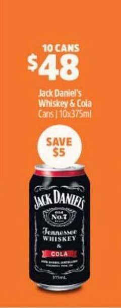 Jack daniel's whiskey & cola
