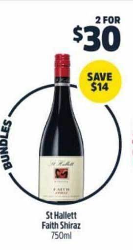 BWS St hallett faith shiraz offer