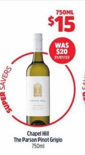 BWS Chapel hill the parson pinot grigio offer