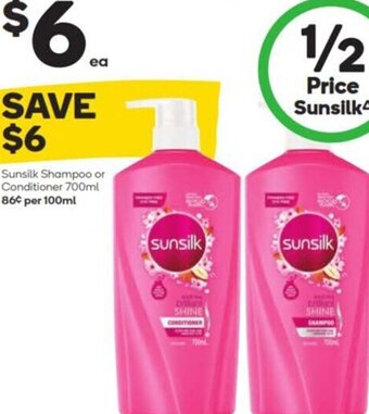 Woolworths Sunsilk Shampoo or Conditioner 700ml offer