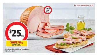 Coles Don premium melosi leg ham offer