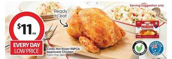Coles Coles hot roast rspca approved chicken from the deli offer