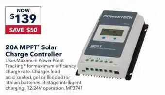 Jaycar Electronics 20a mppt solar charge controller offer