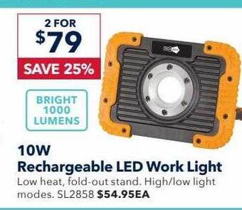 Jaycar Electronics 10w rechargeable led work light offer