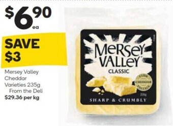 Woolworths Mersey Valley Cheddar Varieties 235g offer