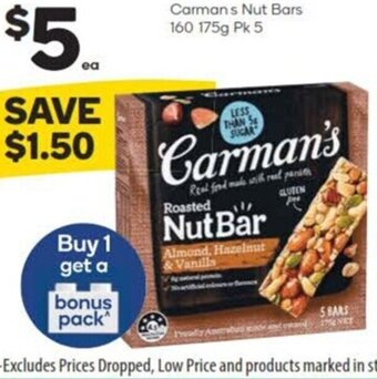 Carman s Nut Bars 160 175g Pk 5