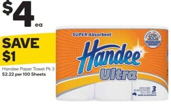 Handee Paper Towel Pk 3