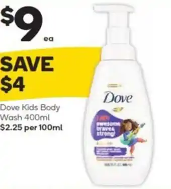 Woolworths Dove Kids Body Wash 400ml offer