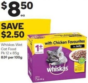 Woolworths Whiskas Wet Cat Food Pk 12 x 85g offer