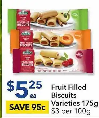 Ritchies Orgran fruit filled biscuits offer