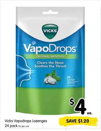 Spar Vicks vapodrops lozenges offer