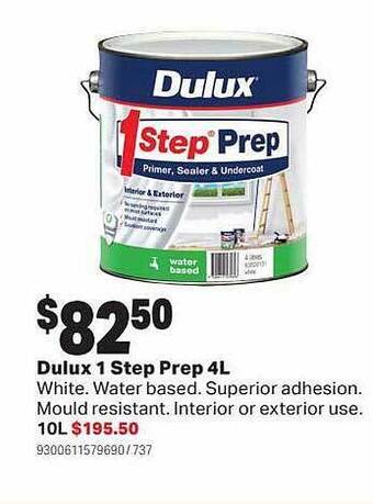 Mitre 10 Dulux 1 step prep 4l offer