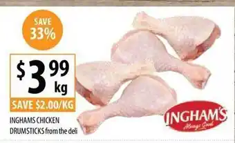 Supabarn Inghams chicken drumsticks from the deli offer