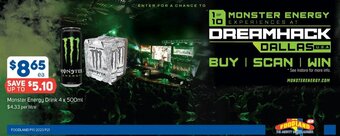 Foodland Monster Energy Drink 4 x 500ml offer