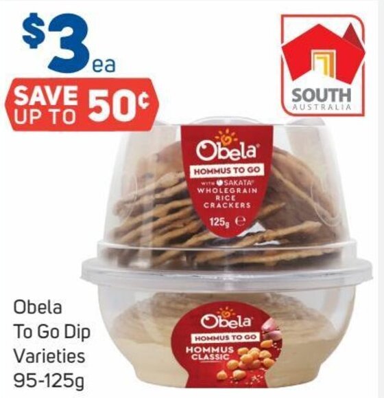 Obela To Go Dip Varieties 95125g offer at Foodland