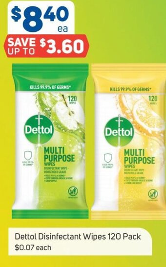 Foodland Dettol Disinfectant Wipes 120 Pack offer
