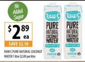 Supabarn Raw C Pure Natural Coconut Water 1 Litre offer