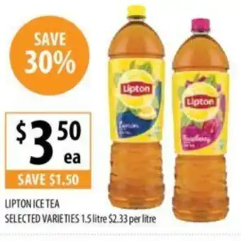 Supabarn Lipton Iced Tea Selected Varieties 1.5 Litre offer