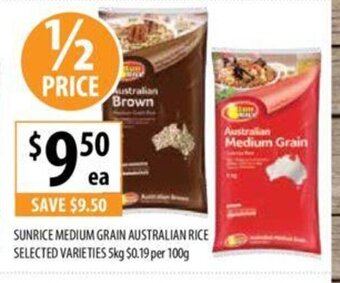 Supabarn Sunrice Medium Grain Australian Rice offer