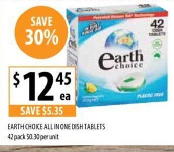 Supabarn Earth Choice All In One Dish tablets 42 pack offer