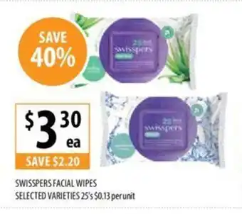 Supabarn Swisspers Facial Wipes offer