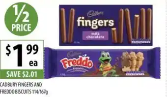 Supabarn Cadbury Fingers And Freddo Biscuits 114/167g offer