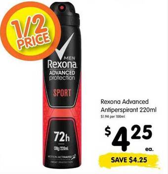 Spar Rexona advanced antiperspirant offer