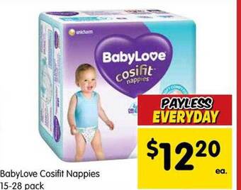 Spar Babylove cosifit nappies offer