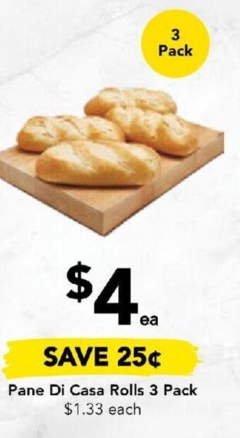 Drakes Pane Di Casa Rolls 3 Pack offer
