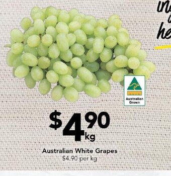 Drakes Australian White Grapes offer