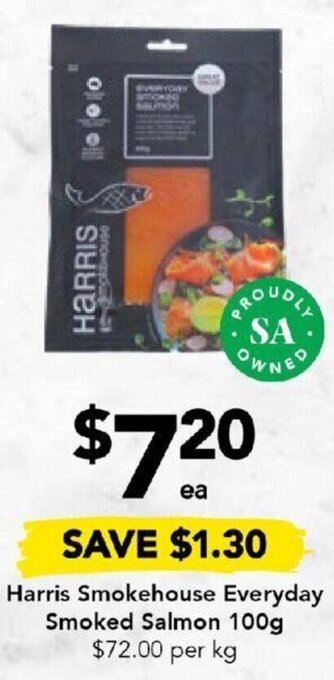 Drakes Harris Smokehouse Everyday Smoked Salmon 100g offer