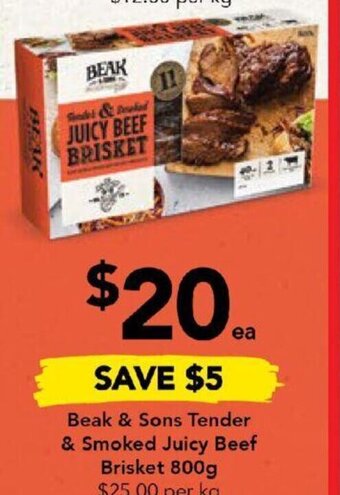 Drakes Beak & Sons Tender & Smoked Juicy Beef Brisket 800g offer