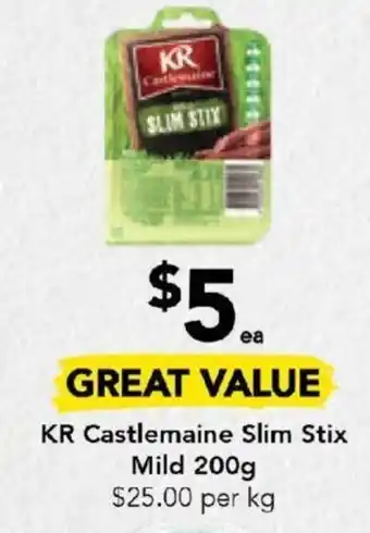 Drakes KR Castlemaine Slim Stix Mild 200g offer