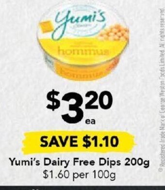 Drakes Yumi's Dairy Free Dips 200g offer