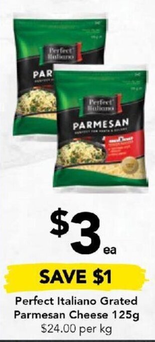 Drakes Perfect Italiano Grated Parmesan Cheese 125g offer