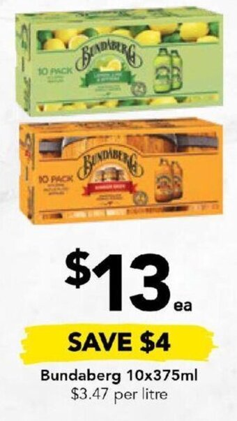 Drakes Bundaberg 10 x 375ml offer