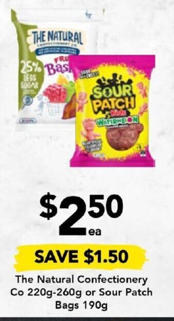 Drakes The Natural Confectionery Co 220g-260g or Sour Patch Bags 190g offer