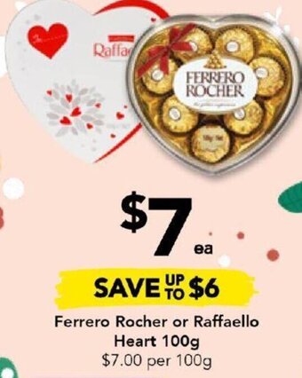 Drakes Ferrero Rocher Or Raffaello Heart 100g offer
