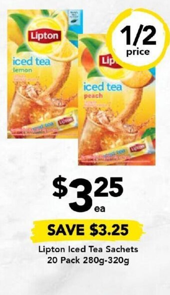 Drakes Lipton Iced Tea Sachets 20 Pack 280g-320g offer