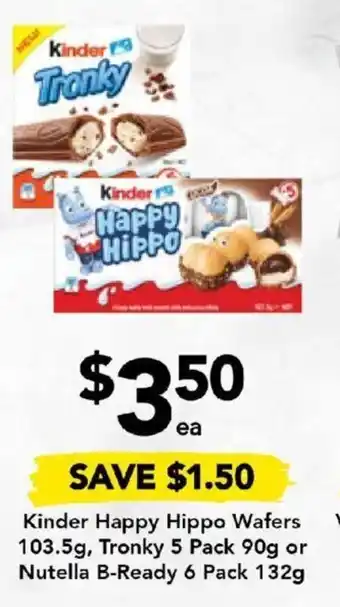 Drakes Kinder Happy Hippo Wafers 103.5g offer