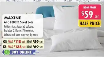 Maxine 6pc 1000tc sheet sets