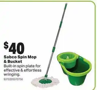 Mitre 10 Sabco spin mop & bucket offer