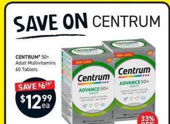 Centrum 50+ adult multivitamins 60 tablets